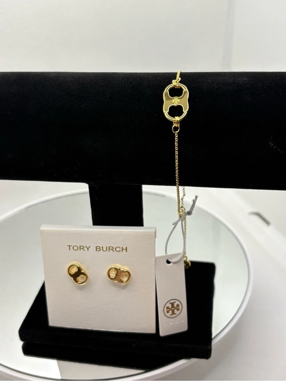 Tory Burch Gold Logo Stud Earrings - Shiny Gold